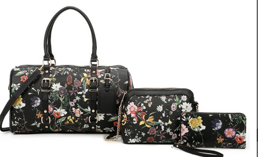 flower satchel handbag set